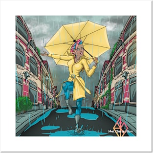 Reva Prisma dancing in the rain Posters and Art
